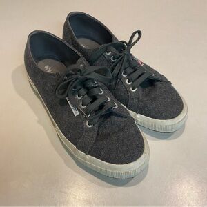 SUPERGA CTPO CLASSIC DARK CHARCOAL GRAY WOOL BLEND SNEAKER SHOE WOMENS SZ 10